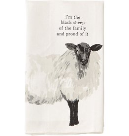 Mud Pie SHEEP Farm Animals Dish Towel I'm The Black Sheep Of The Family