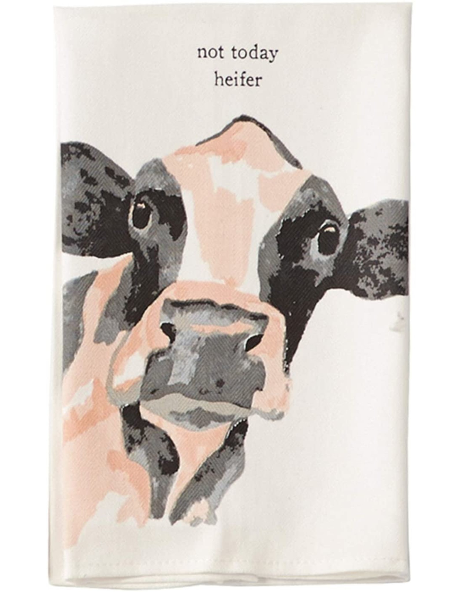 Mud Pie COW Farm Animals Dish Towel Not Today Heifer