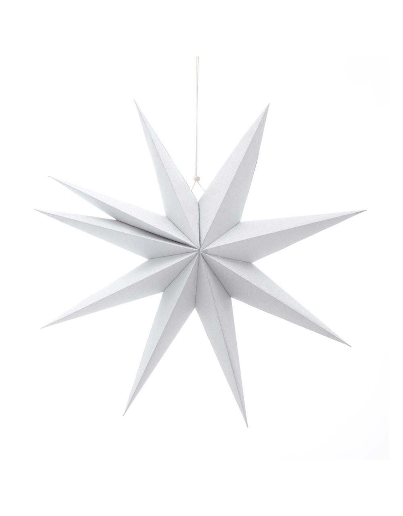 Kurt Adler Silver Metallic 3D Paper Star Hanging Ornament 19 Inch