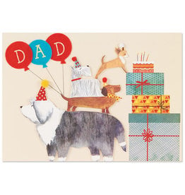 PAPYRUS® Birthday Card For Dad Felted Balloons And Dogs