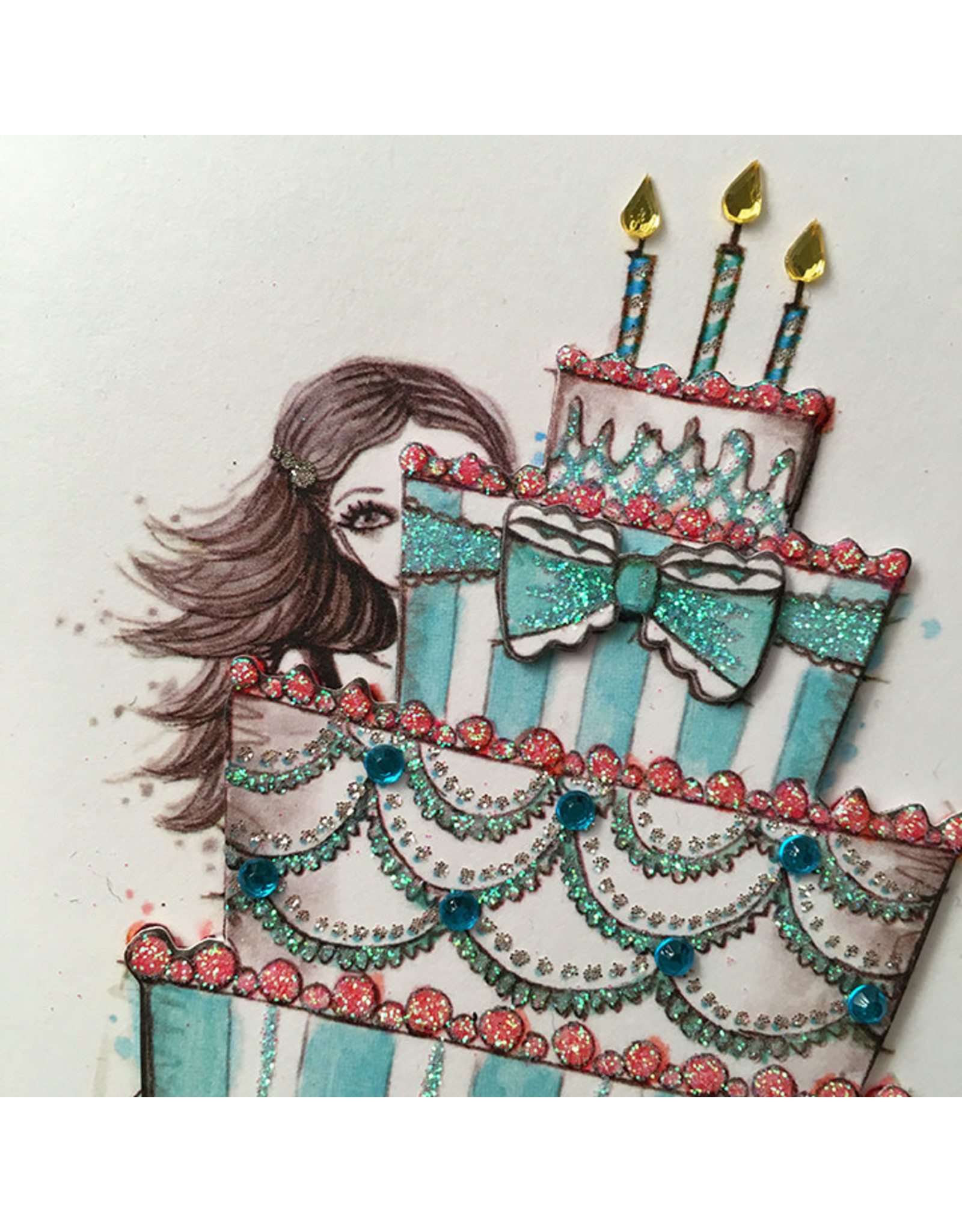 PAPYRUS® Birthday Card Girl Holding Cake Bella Pilar