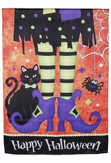 Darice Happy Halloween Witch Legs With Cat House Flag 28x40 Inch