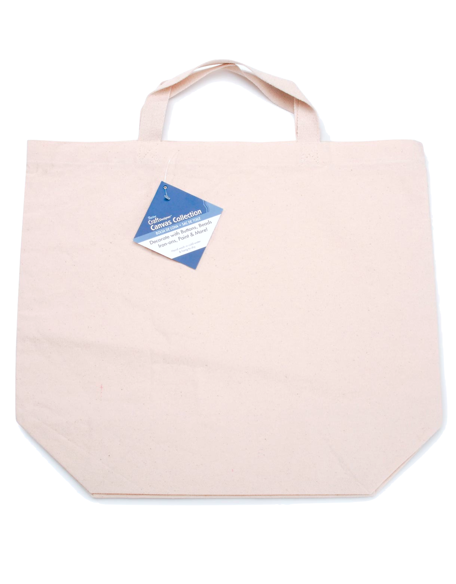 Darice Cotton Canvas Large Tote Bag 16X18x6 Inch Natural