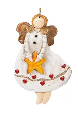 Darice Angel Ornament Holding Star In Heart Dress