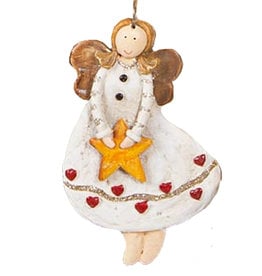 Darice Angel Ornament Holding Star In Heart Dress