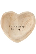 Mud Pie Wood Heart Trinket Tray - Think Happy Be Happy