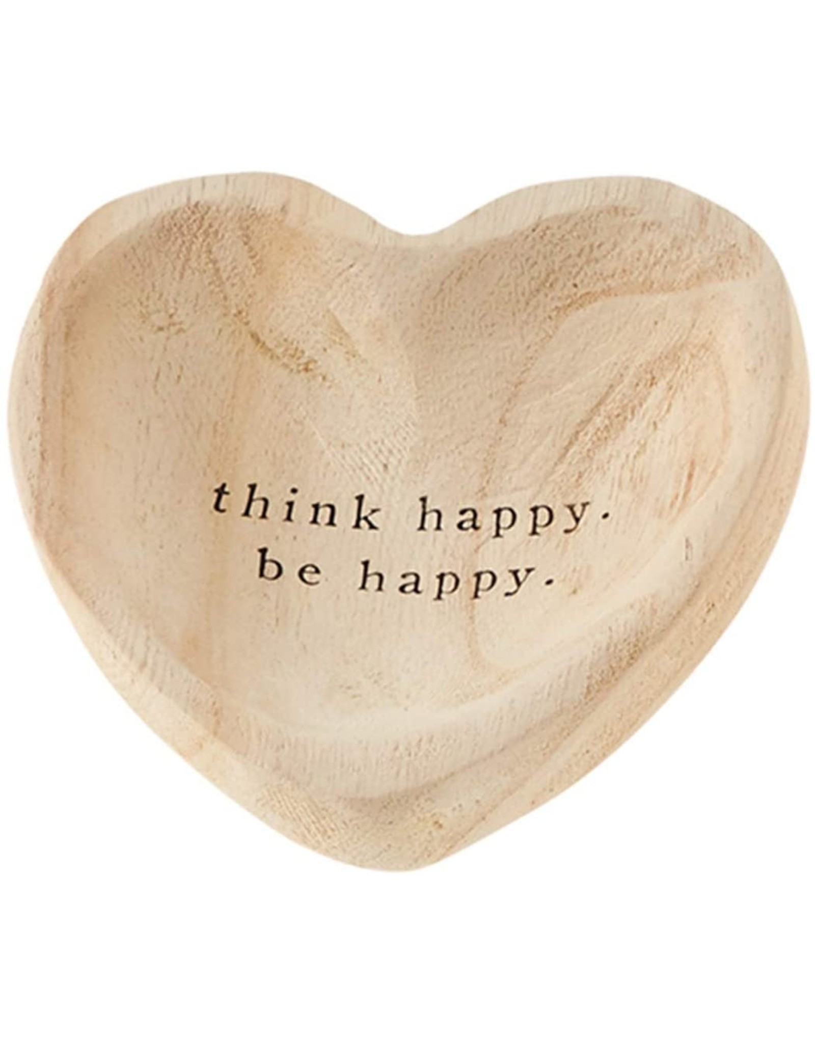 Mud Pie Wood Heart Trinket Tray - Think Happy Be Happy