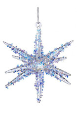 Kurt Adler Glass Star Bursts With Glitter Ornament Style A