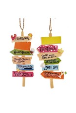 Kurt Adler Beach Sign Ornaments 2 Assorted