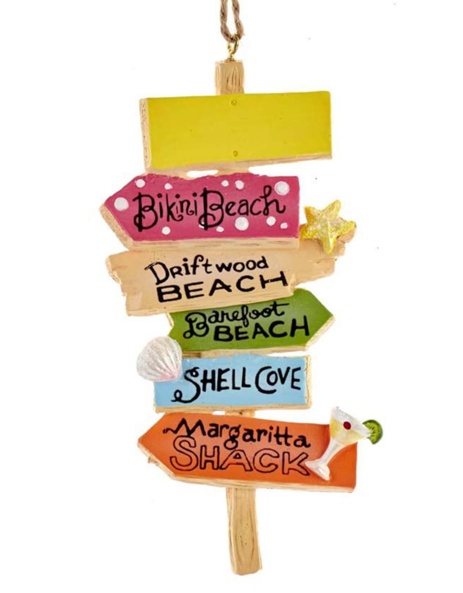 Kurt Adler Beach Sign Ornament BB