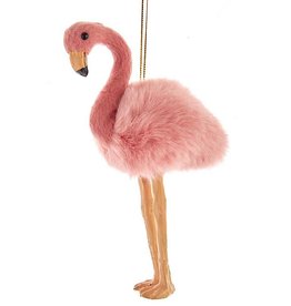 Kurt Adler Furry Pink Flamingo Ornament 6 Inch