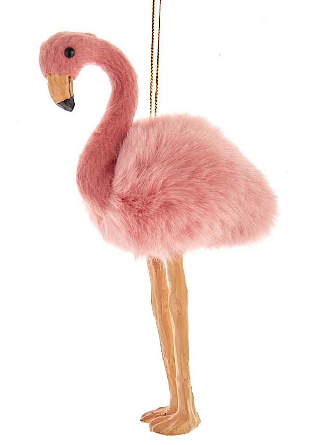 Furry Pink Flamingo Ornament 6 Inch Digs N Gifts
