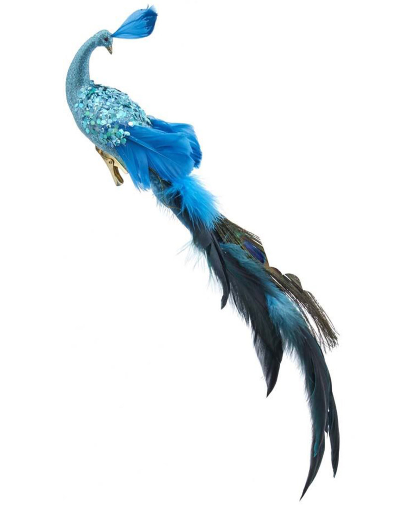 Kurt Adler Feather Peacock With Clip Bird Ornament Style A