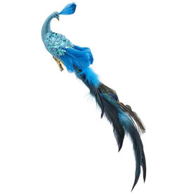 Kurt Adler Feather Peacock With Clip Bird Ornament Style A