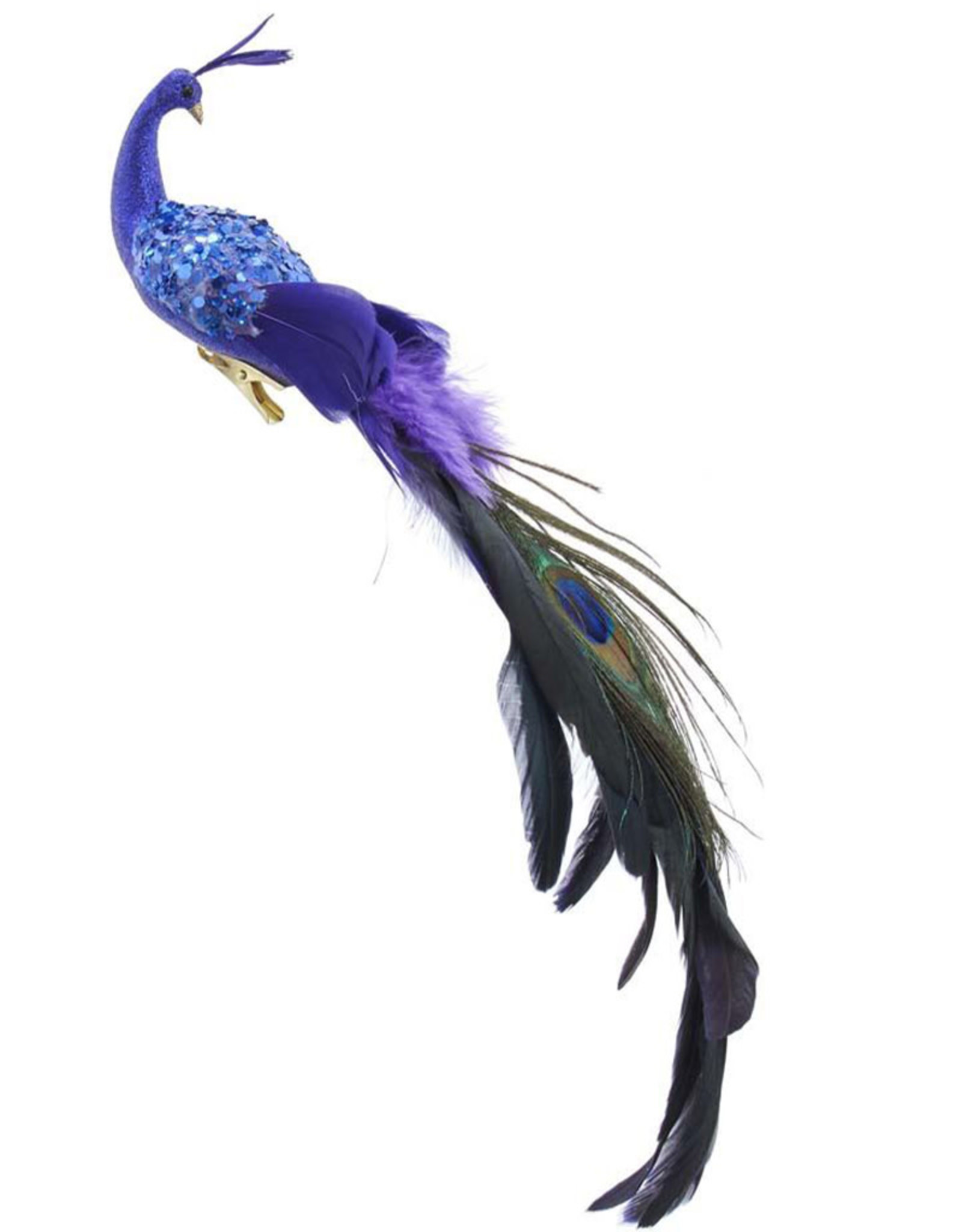 Kurt Adler Feather Peacock With Clip Bird Ornament Style B