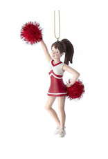 Kurt Adler Red Cheerleader With Pom Pom Ornament