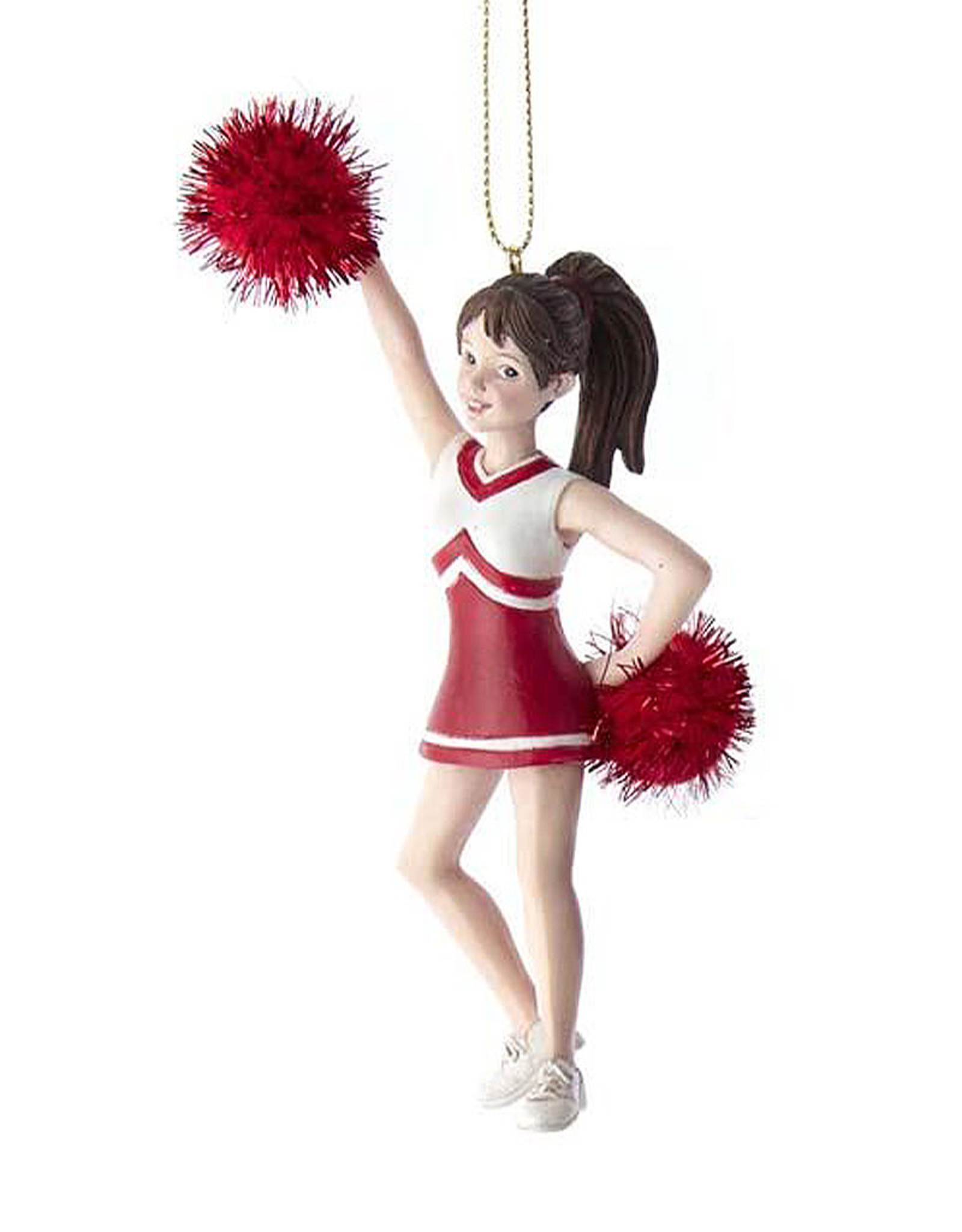 Kurt Adler Red Cheerleader With Pom Pom Ornament