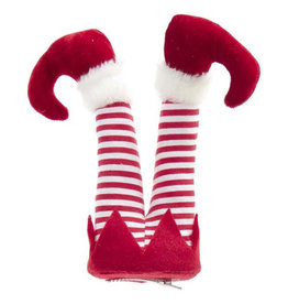 Kurt Adler Elf Legs Clip Ornament 8.5 Inch Red And White