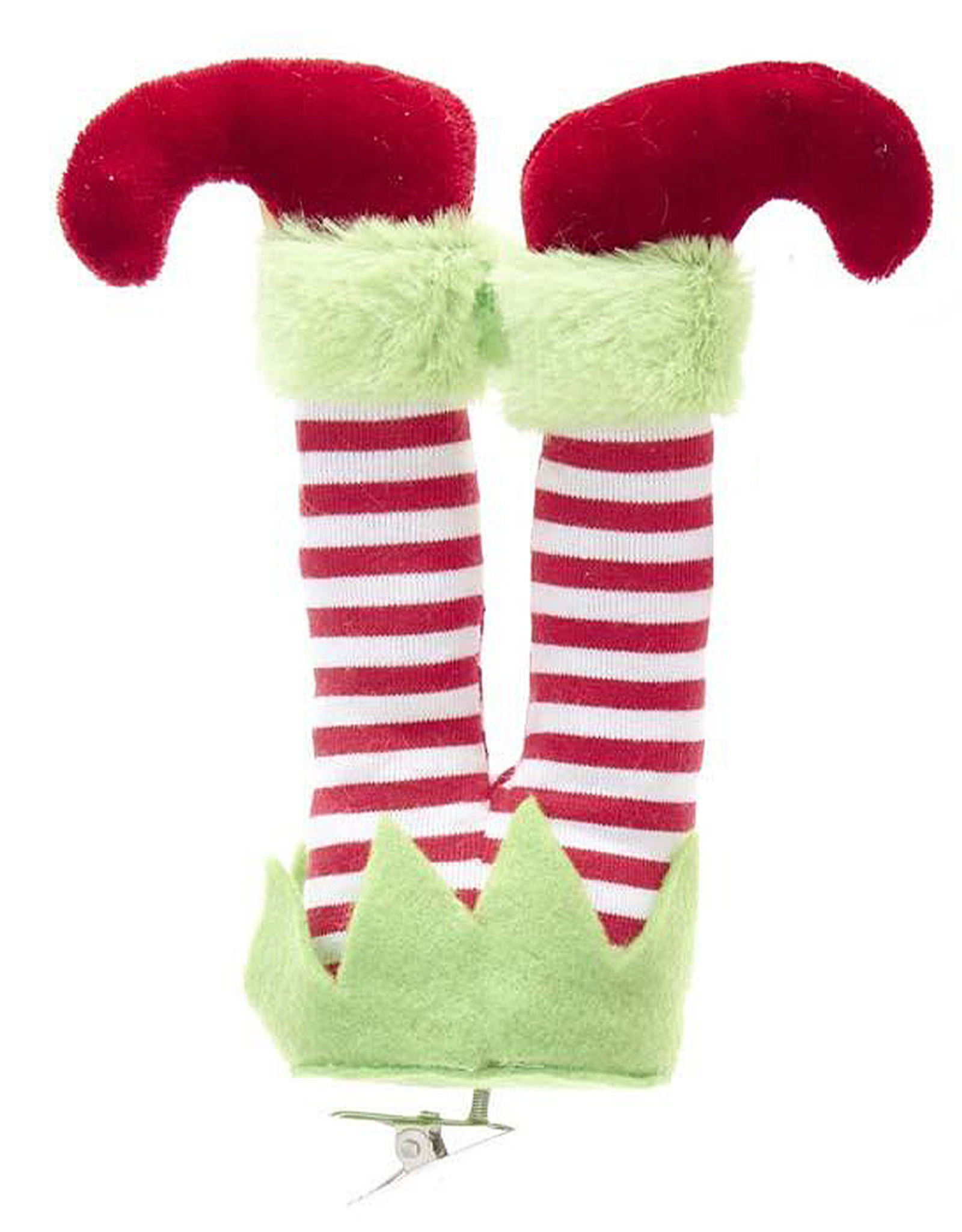Kurt Adler Elf Legs Clip Ornament 6 Inch Red Green White
