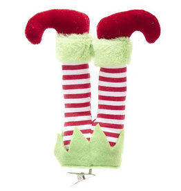 Kurt Adler Elf Legs Clip Ornament 6 Inch Red Green White