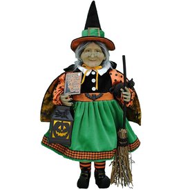 Karen Didion Halloween Lighted Pumpkin Glow Witch Collectible 21 Inch