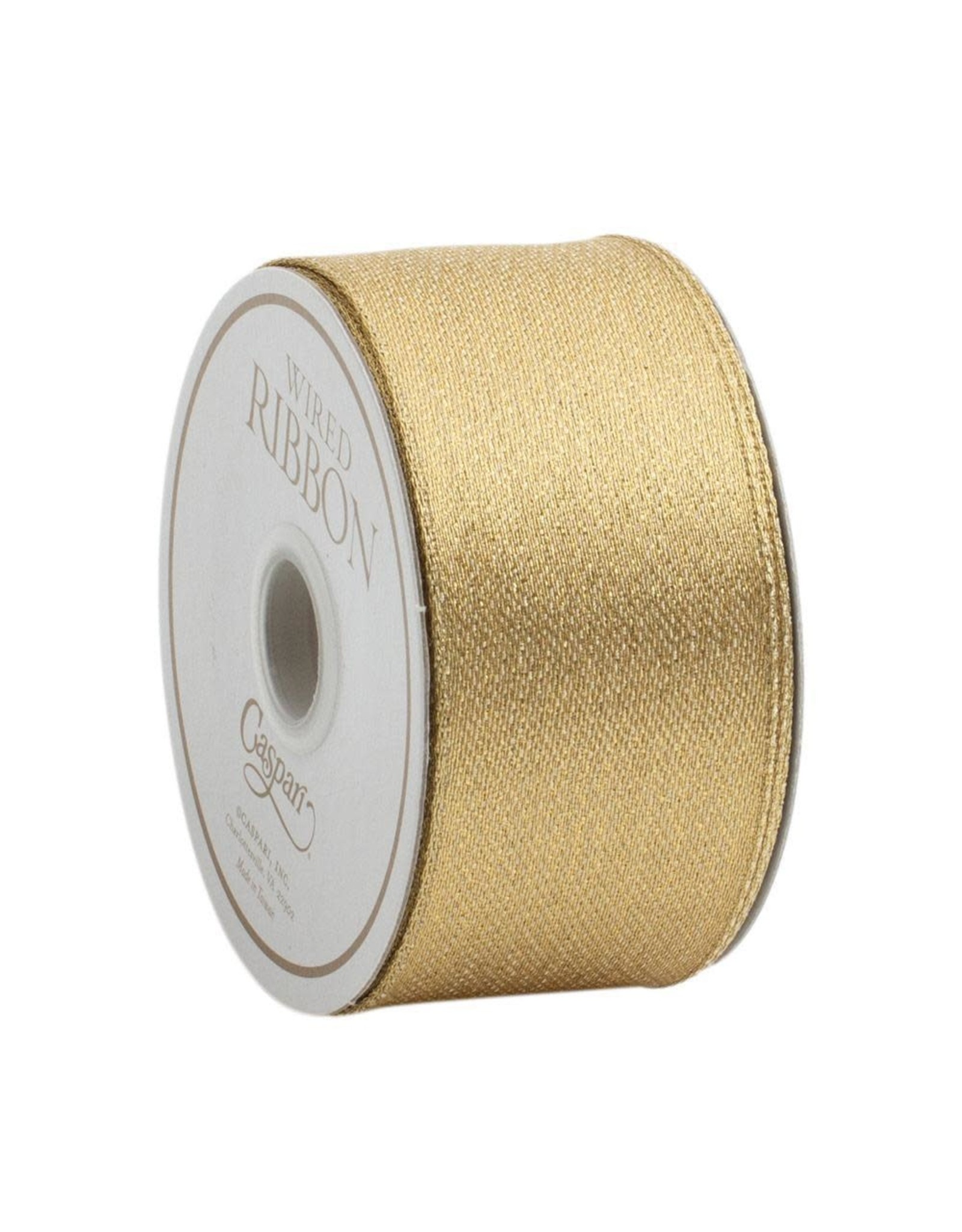 Caspari Ribbons Metallic Gold Wired Ribbon 1.5 Inch Wide x 8 Yards