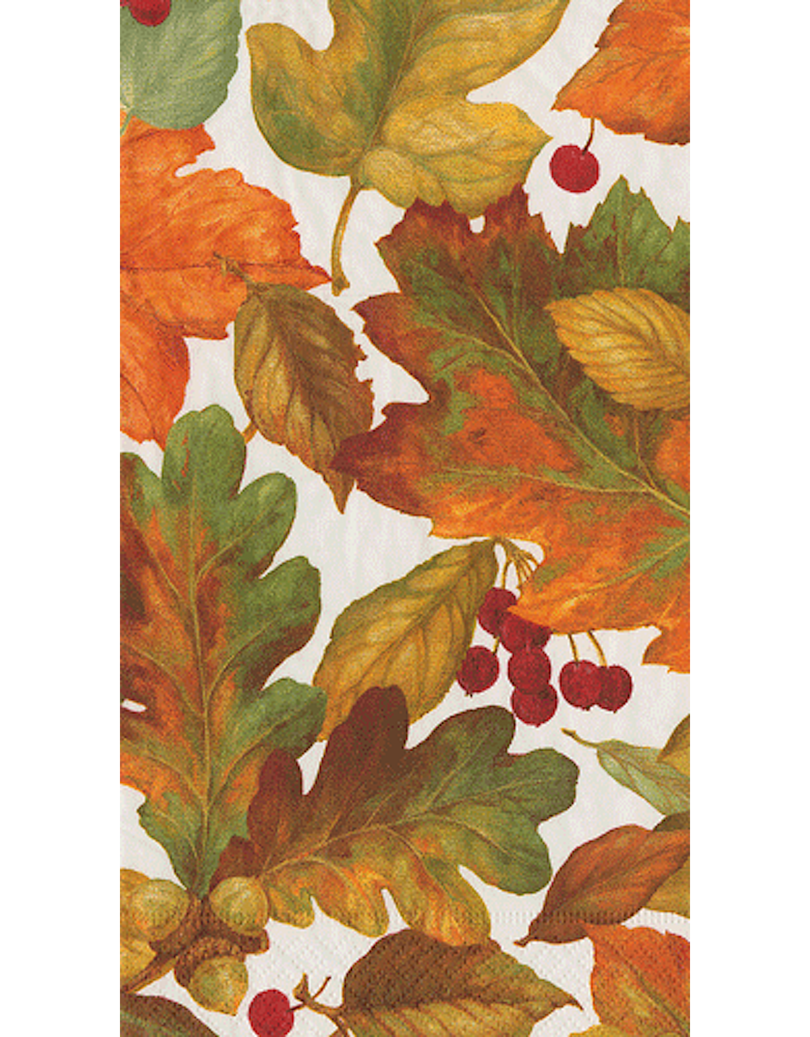 Caspari Thanksgiving Fall Guest Towel Napkins 15pk Autumn Leaves II