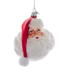 Kurt Adler Santa Face Glass Nobel Gems Ornament 4.5 Inches