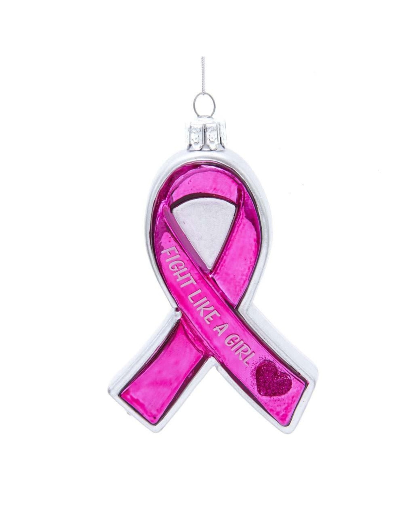Kurt Adler Susan Komen Breast Cancer Ribbon Ornament Fight Like A Girl