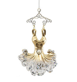 Kurt Adler Gold Ballerina Dress Ornament Style B