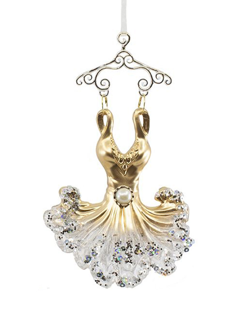 Kurt Adler Gold Ballerina Dress Ornament Style B