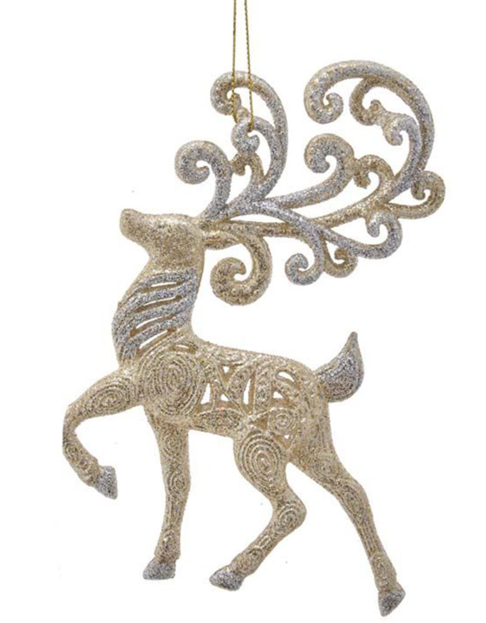 Kurt Adler Platinum Reindeer Ornament 6 Inch