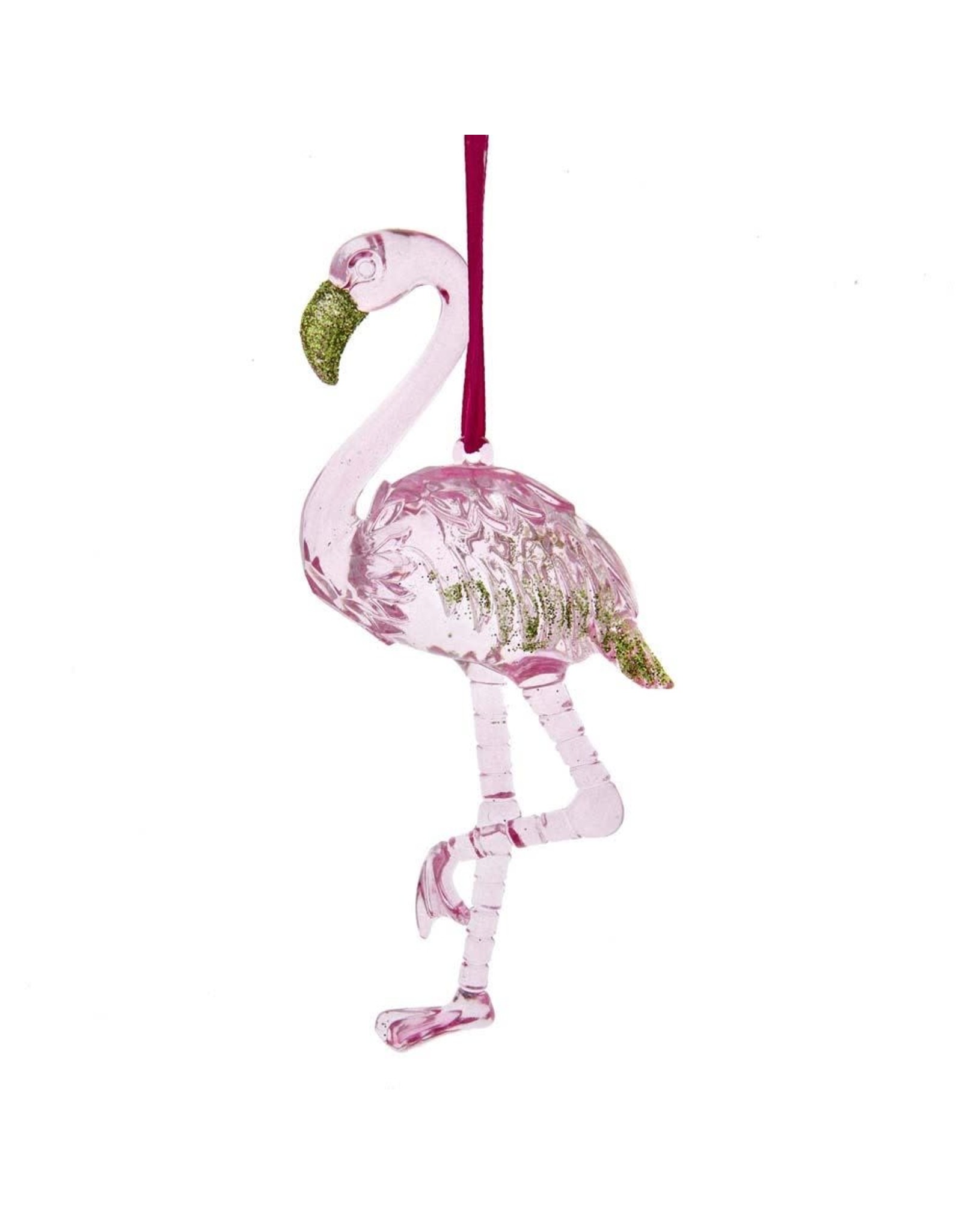 Kurt Adler Preppy Pink Flamingo Christmas Ornament