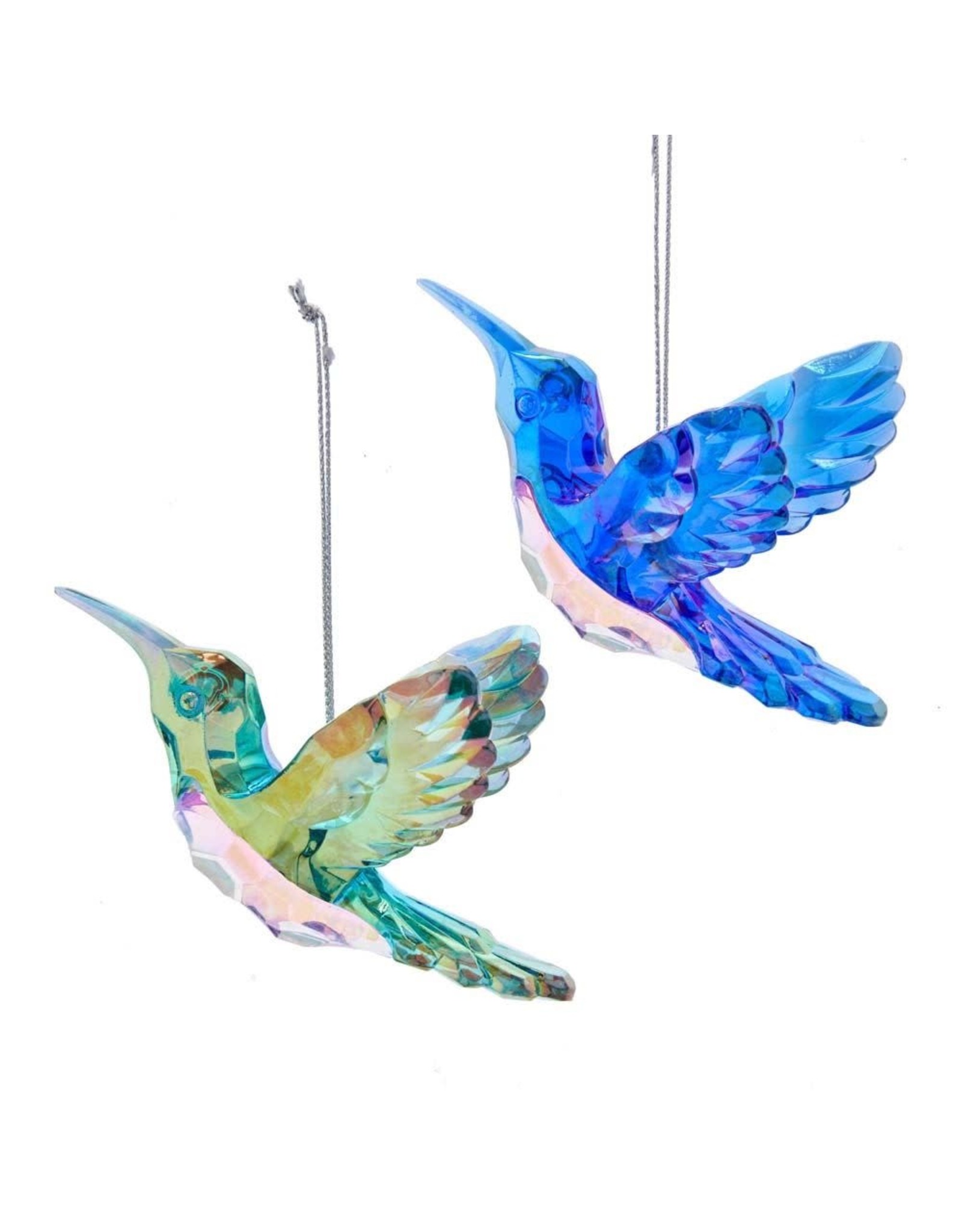 Kurt Adler Peacock Color Hummingbird Ornaments 2 Assorted