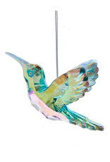 Kurt Adler Green And Clear Iridescent Peacock Color Hummingbird Ornament