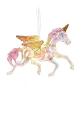 Kurt Adler Unicorn Ornament Pink Iridescent Acrylic W Glitter Accents
