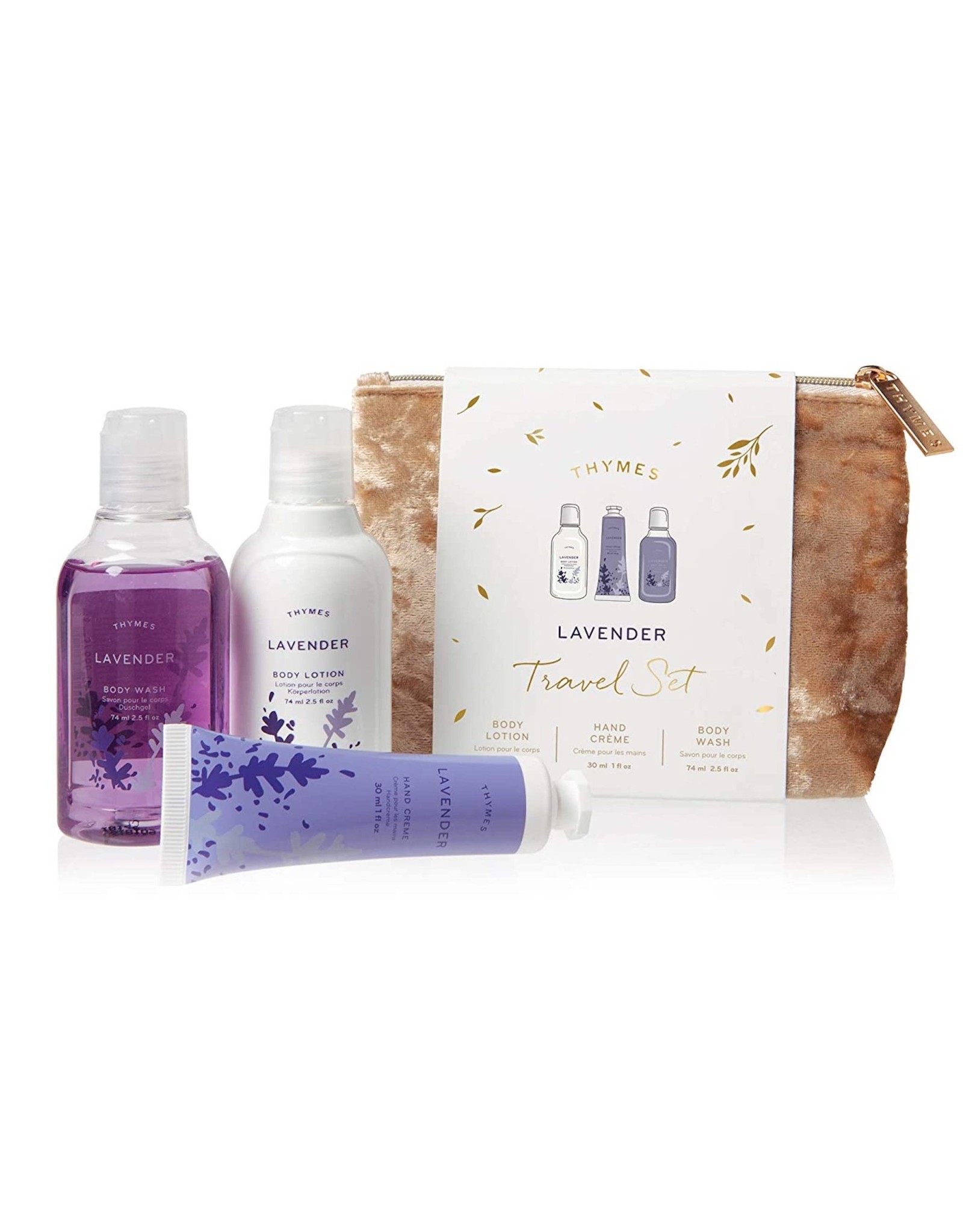 Lavender Travel Set With Beauty Bag