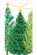 Caspari Christmas Money Cards 4pk Christmas Trees W Lights