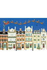 Caspari Christmas Advent Calendar Greeting Card Santa Delivering Gifts