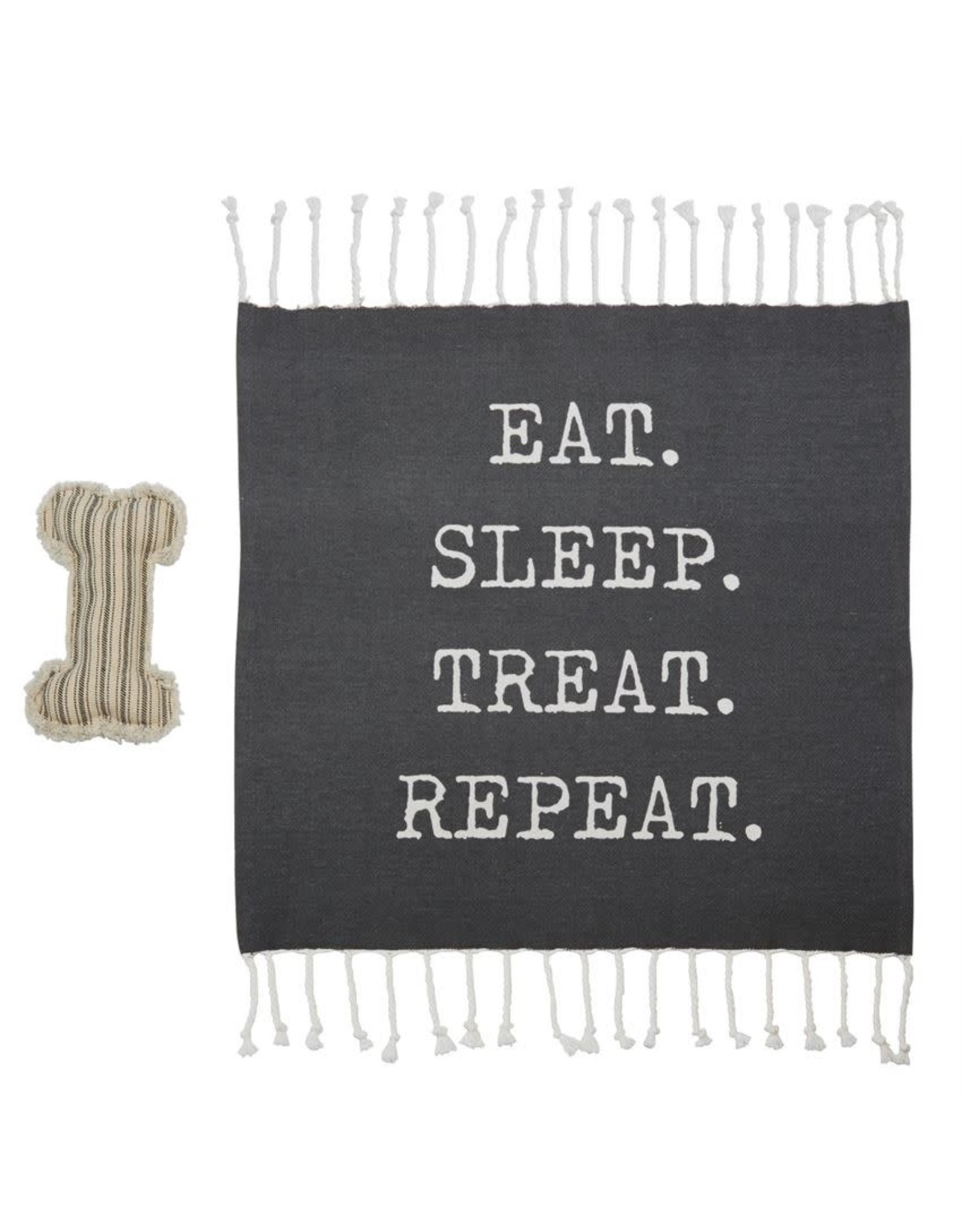 Mud Pie Dog Blanket And Toy Set - Eat Sleep Treat Repeat