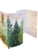 Caspari Christmas Money Cards 4pk Christmas Trees W Lights