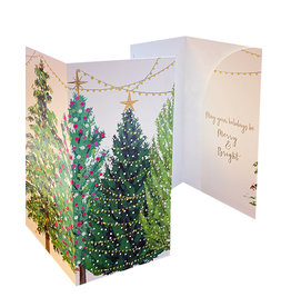 Caspari Christmas Money Cards 4pk Christmas Trees W Lights