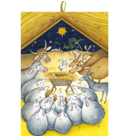 Caspari Christmas Advent Calendar Nativity With Animals