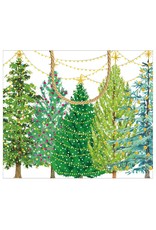 Caspari Christmas Gift Bag Large 11.75x4.75x10 Christmas Trees W Lights