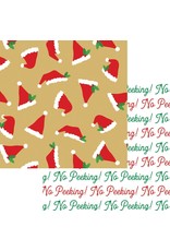 Caspari Christmas Gift Wrapping Paper 8ft Santa Hat Toss Reversible