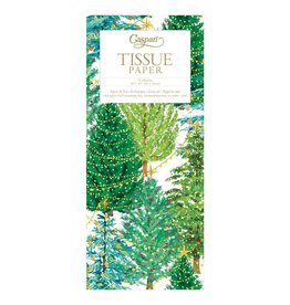 Caspari Christmas Gift Tissue Paper 4 Sheets Christmas Trees W Lights