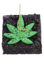 Kurt Adler Foam Cannabis Brownie Ornament With Chocolate Chips