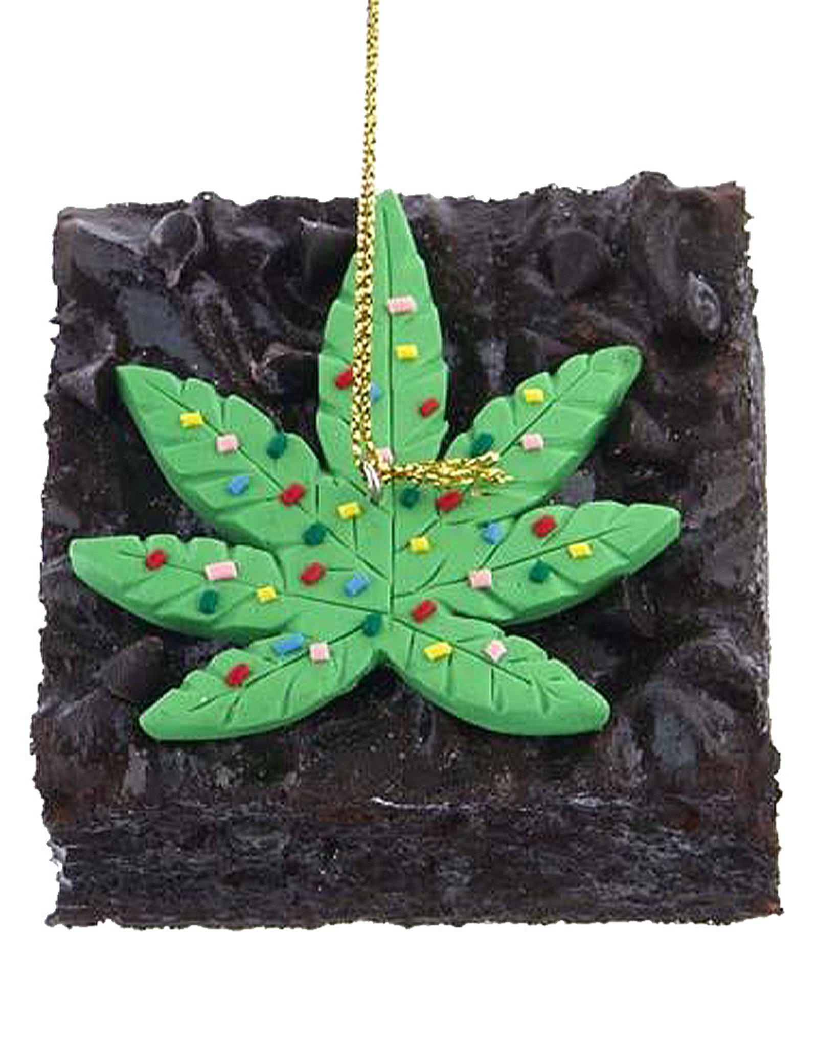 Kurt Adler Foam Cannabis Brownie Ornament With Chocolate Chips