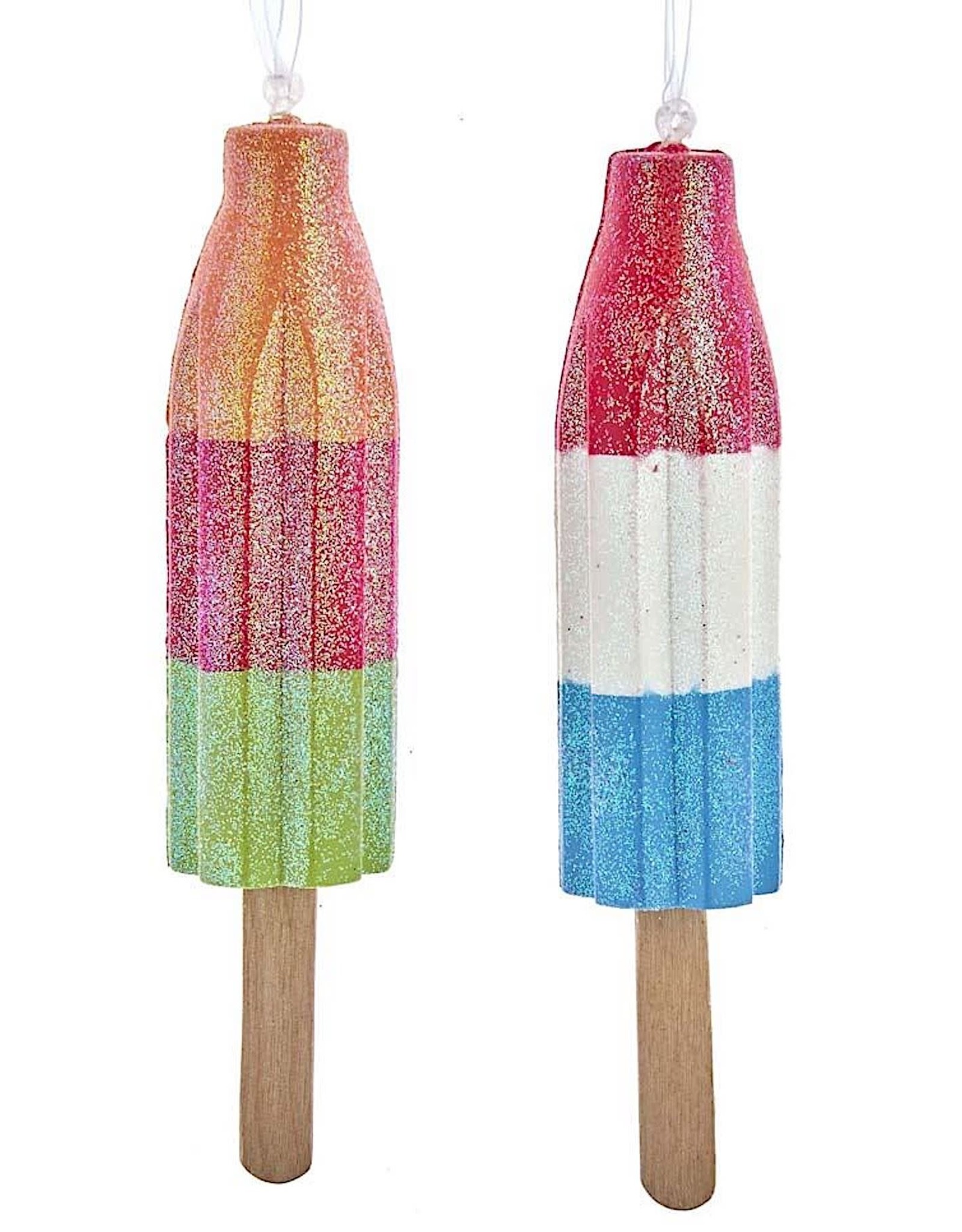 Kurt Adler Ice Rocket Pop Popsicle Ornaments 2 Assorted