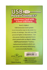 Kurt Adler USB Extension Cord With 6 Power Outlets